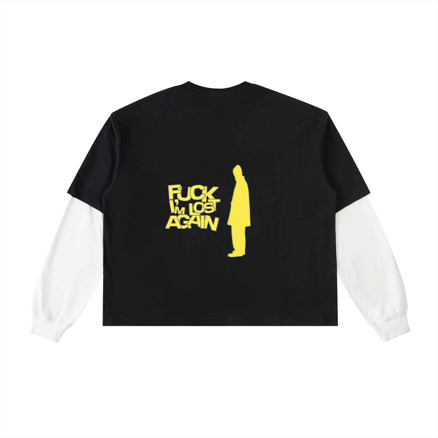 Layered Contrast Sleeve Cotton T-Shirt