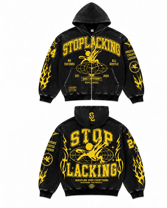 Black & Yellow Zip-Up